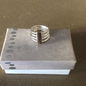 Silpada silver gold ring size 5.5 to 6 rare